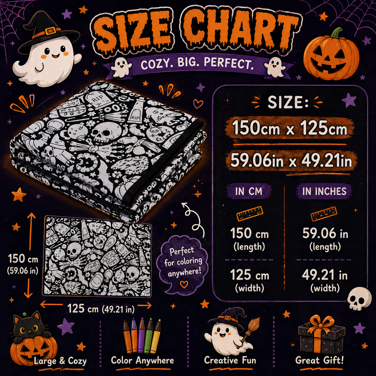 Spooky Coloring Blanket